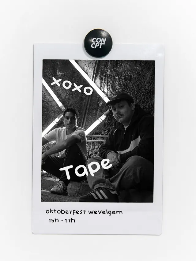 Polaroid of TAPE pinned up, signed xoxo Tape, Oktoberfest Wevelgem
